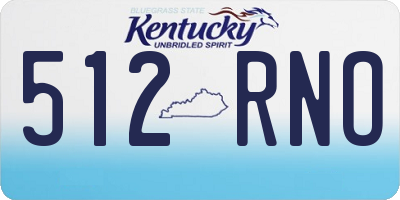 KY license plate 512RNO