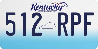 KY license plate 512RPF