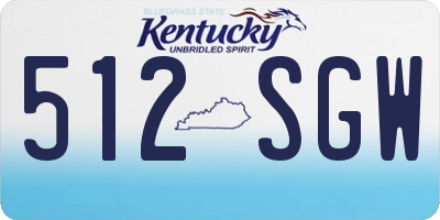 KY license plate 512SGW