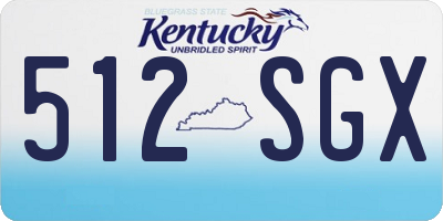 KY license plate 512SGX