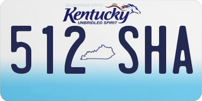 KY license plate 512SHA