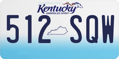 KY license plate 512SQW