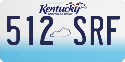 KY license plate 512SRF
