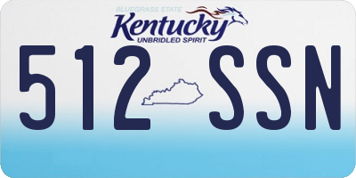 KY license plate 512SSN