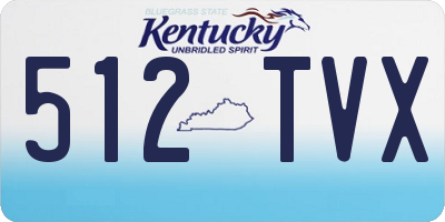 KY license plate 512TVX