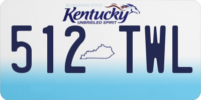 KY license plate 512TWL