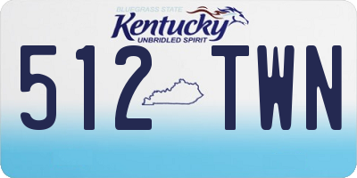 KY license plate 512TWN