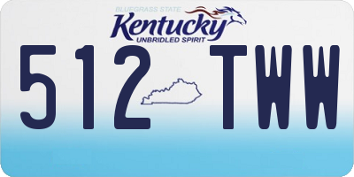 KY license plate 512TWW