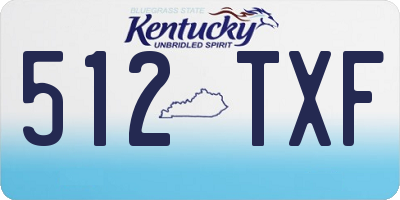 KY license plate 512TXF