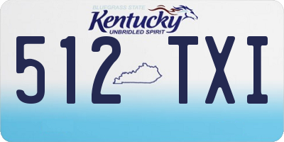 KY license plate 512TXI