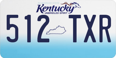 KY license plate 512TXR