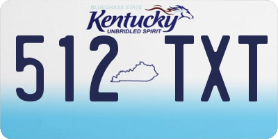 KY license plate 512TXT