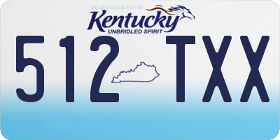 KY license plate 512TXX