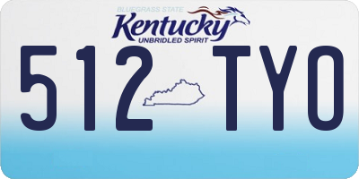 KY license plate 512TYO