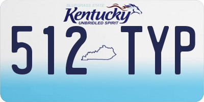 KY license plate 512TYP