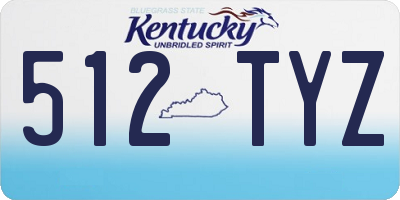 KY license plate 512TYZ