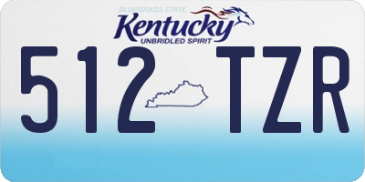KY license plate 512TZR
