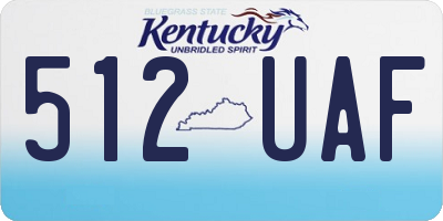 KY license plate 512UAF