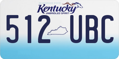 KY license plate 512UBC