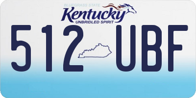 KY license plate 512UBF
