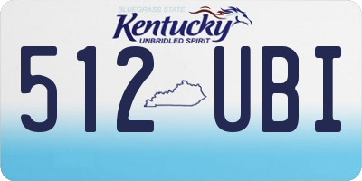 KY license plate 512UBI
