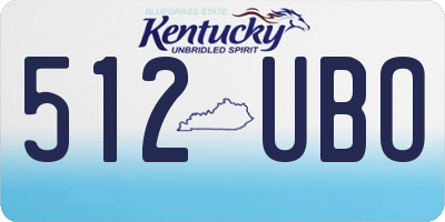 KY license plate 512UBO