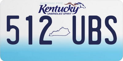KY license plate 512UBS