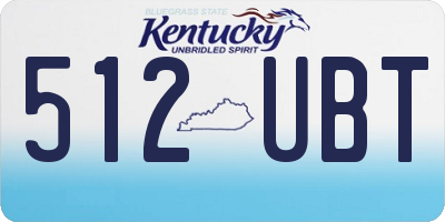 KY license plate 512UBT