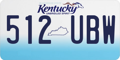 KY license plate 512UBW