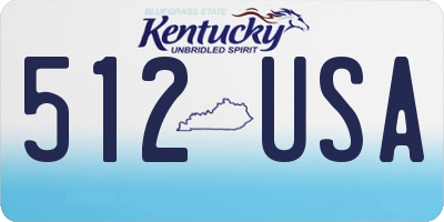 KY license plate 512USA