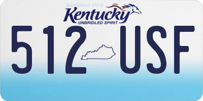 KY license plate 512USF