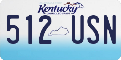 KY license plate 512USN