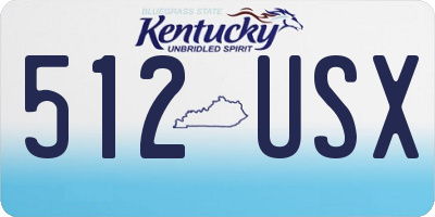 KY license plate 512USX