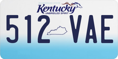 KY license plate 512VAE