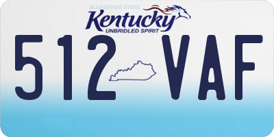 KY license plate 512VAF