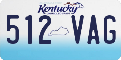 KY license plate 512VAG