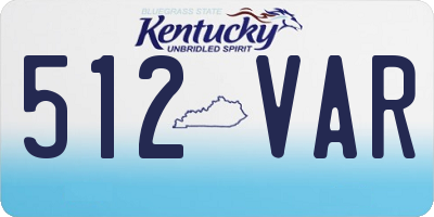 KY license plate 512VAR
