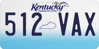KY license plate 512VAX