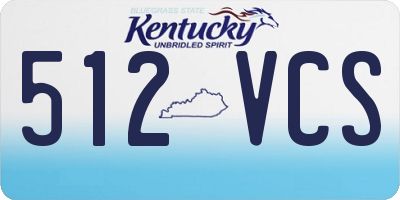 KY license plate 512VCS