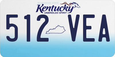 KY license plate 512VEA