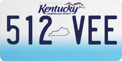 KY license plate 512VEE