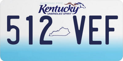 KY license plate 512VEF