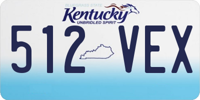 KY license plate 512VEX