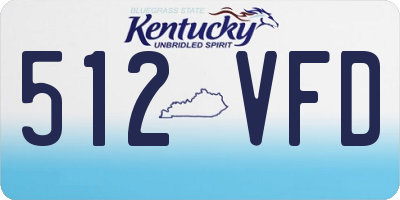 KY license plate 512VFD