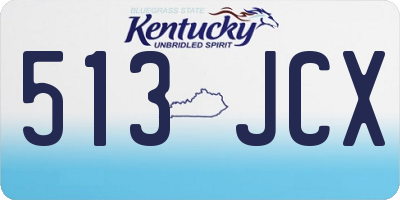 KY license plate 513JCX