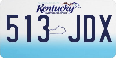 KY license plate 513JDX