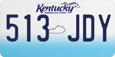 KY license plate 513JDY
