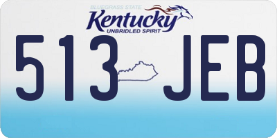 KY license plate 513JEB