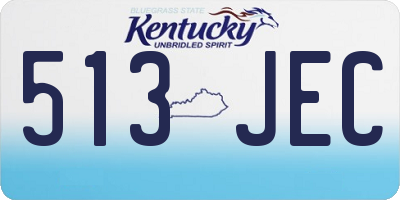 KY license plate 513JEC