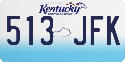 KY license plate 513JFK